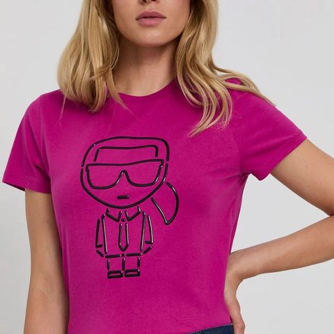 T-skjorte Karl Lagerfeld Iconic Rosa L pent brukt