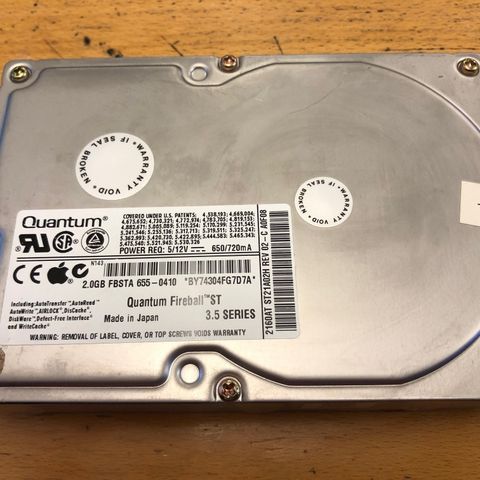 2GB Quantum Apple FBSTA 655-0410. Fireball St 3.5 Series