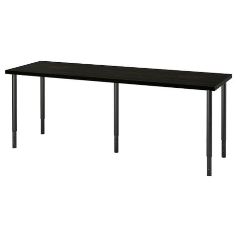 2 stk sorte bord med justerbare bein (Lagkapten og Olov fra Ikea)