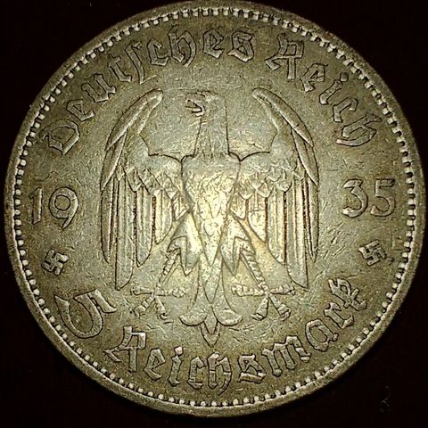 Tyskland 5 reichsmark 1935 A Berlin .900 sølv (2) NY PRIS