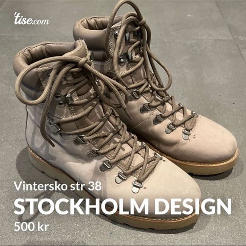 Stockholm design Group skinn vintersko i beige i str 38