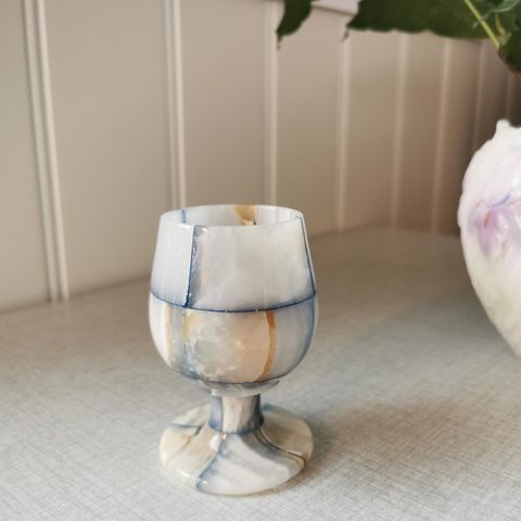 Retro Vintage Vinglass i Onyx Onyxglass Steinglass Marmor