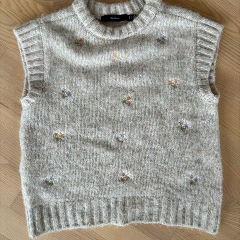 Strikket Vest med blomster, Vero Moda strl L