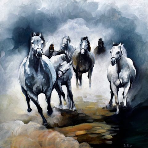 Equine serie , originalt akrylmaleri 60x60cm