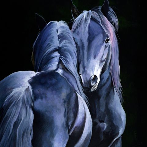 Equine serie , originalt akrylmaleri 40x50cm