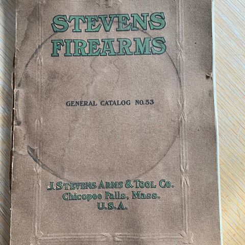 Stevens firearms Catalog no 53. Denne er fra 1912 !!!!!!!!
