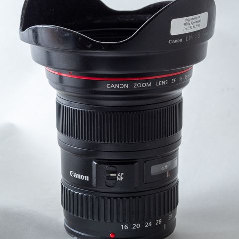 Canon 16-35 mm f/2,8 L mk 2 selges