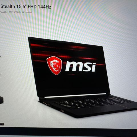 MSI GS65 Stealth 15,6" FHD 144Hz