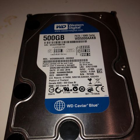 0,5T Western Digital WD3200AAKB 500 GB PATA / 16 Mb Cache. IDE