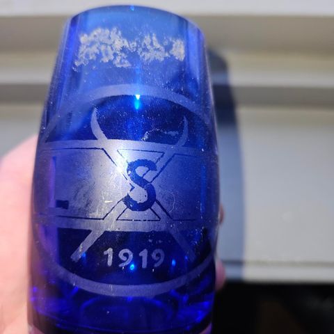 Lørenskog Skiklubb LSK 1919 koboltblå Glass pynt premie retro