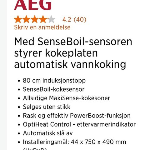 Aeg induksjonstopp