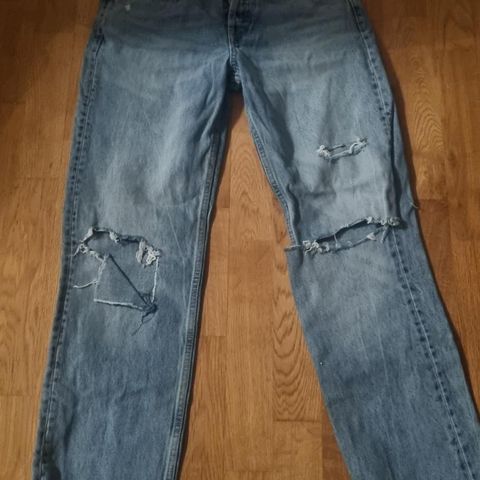 Zara blå ripped jeans 36/38