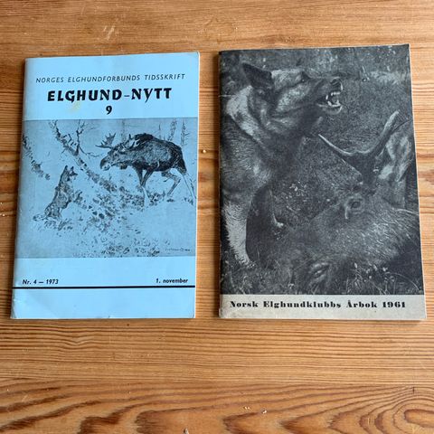 Elghund Årbok fra 1961 og 1973.