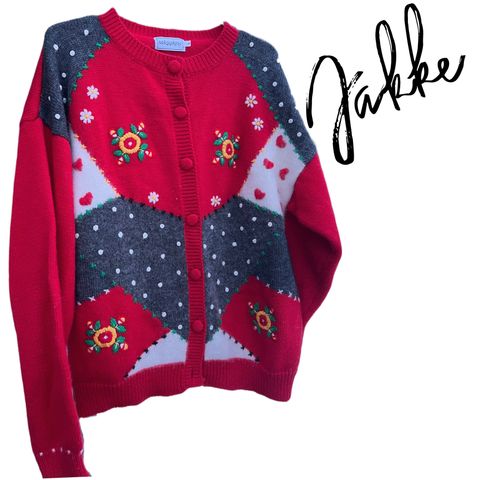 Vintage strikkejakke / julegenser / christmas sweater