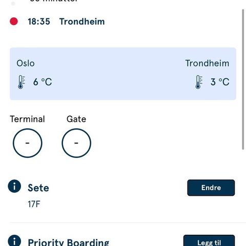 Oslo-Trondheim 2.april under 26 flybilett