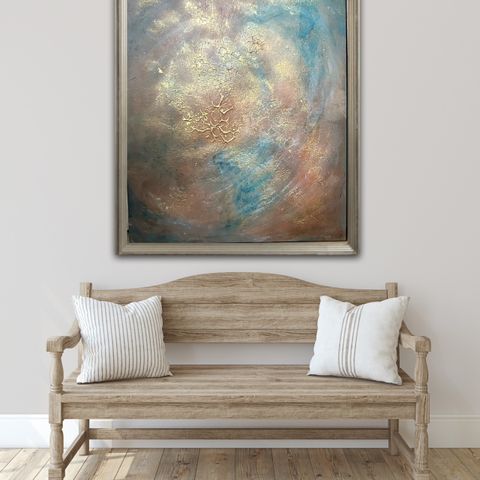 abstrakt akryl maleri 100x80 cm «golden opportunity»