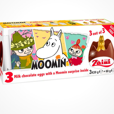 Mummitrollet egg i sjokolade med overraskelse 3 pk, pris per pk