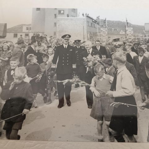 Bilde Kong Håkon i Bødo juli 1946