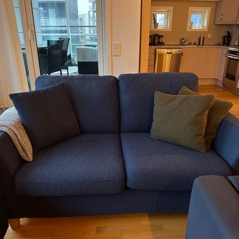 Blå design sofa i Ull