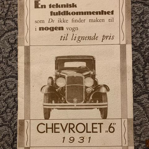 Chevrolet 1931 original dansk brosjyre