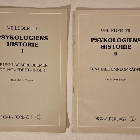 Psykologiens Historie I & II (1988) Karl Halvor Teigen