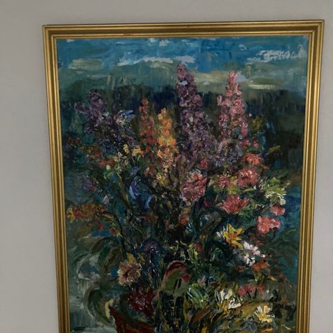 Maleri av Tove Haukeli 1.0m x 70cm i ramme selges kr.2000 NY PRIS