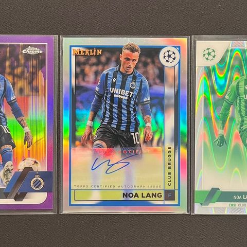 Noa Lang Autograf + nummerert topps chrome & merlin