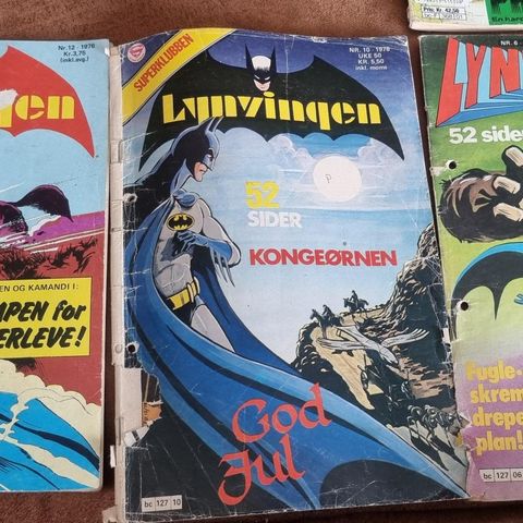 18 Lynvingen, Fantomet og Batman comics 70/80/90tallet