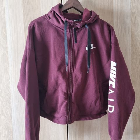 Nike oversize crop hoodie burgunder L