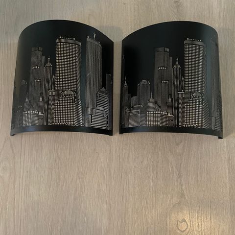 2 x Vegglampe svart city