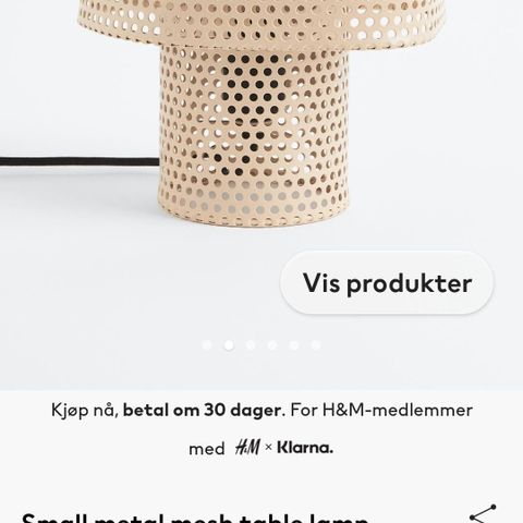 Lampe i metallnetting