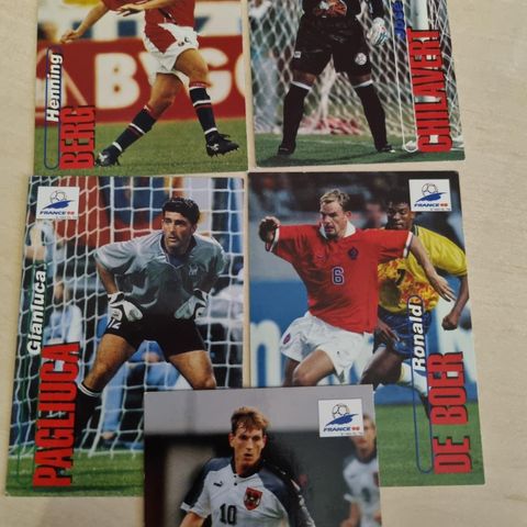 VM 1998.   5 stk fotballkort