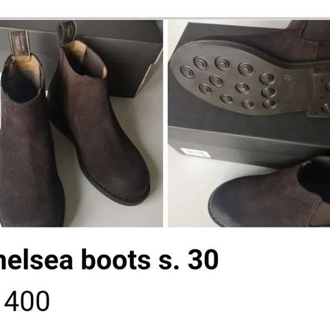 Chelsea boots semsket skinn str. 30