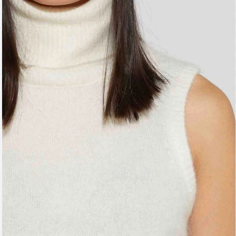 Turtle neck topp cream hvit