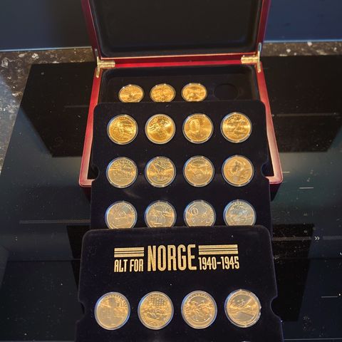 Mynt medalje sett Alt for Norge 1940-1945