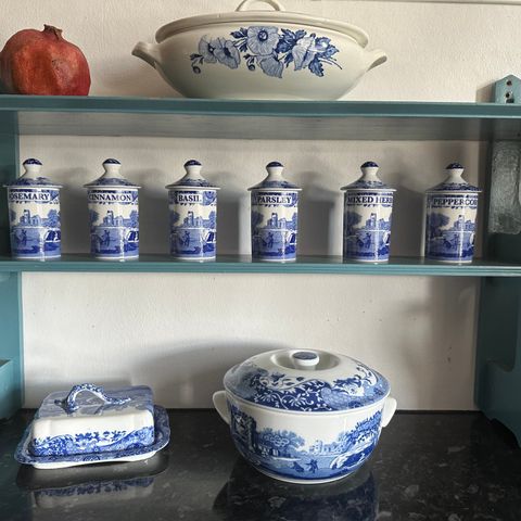 Spode krydderkrukker Blue Italian