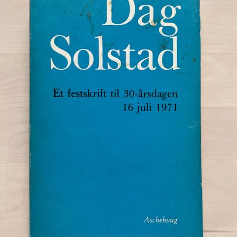 Dag Solstad «Et festskrift til 30-årsdagen 16. juli 1971»