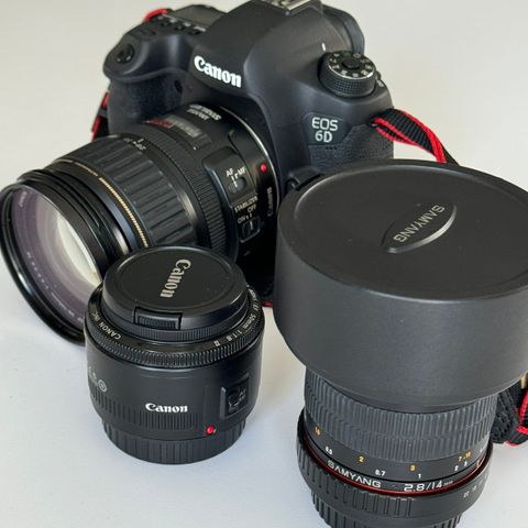 Canon EOS 6D og forkjellige objektiv! Selges samlet med rimelig pris! Hentes!