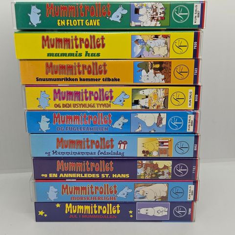 9 stk Mummitrollet VHS