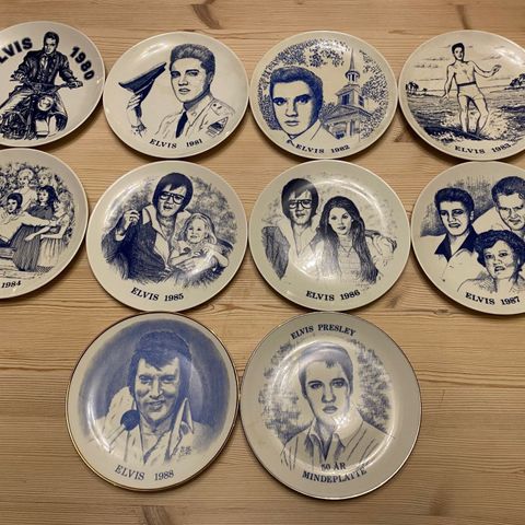 Elvis Presley platter fra Corell Porcelæn Danmark