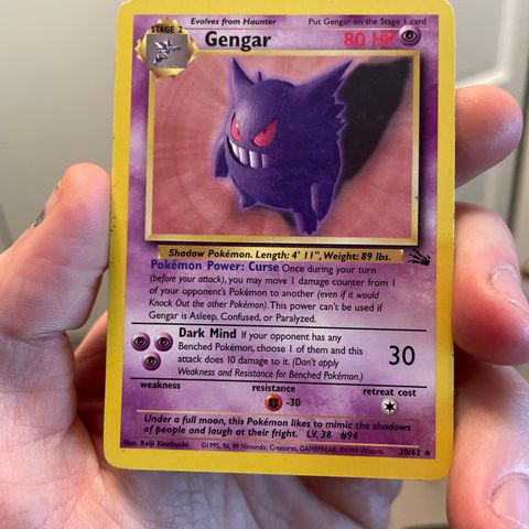 Pokemon Kort - Gengar - 20/62 - Rare