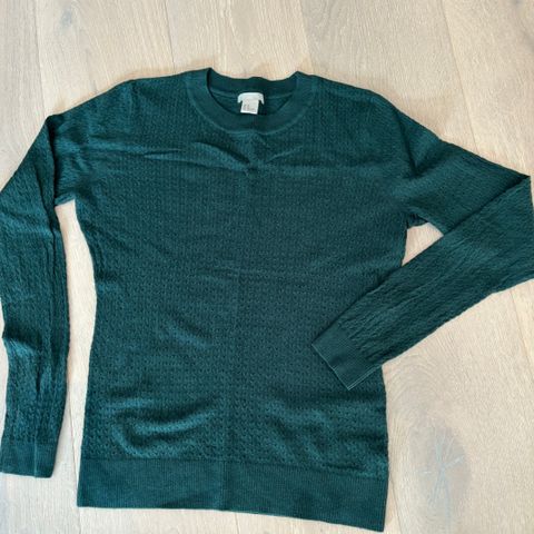 H&M myk grønn genser i tynn strikk str. M