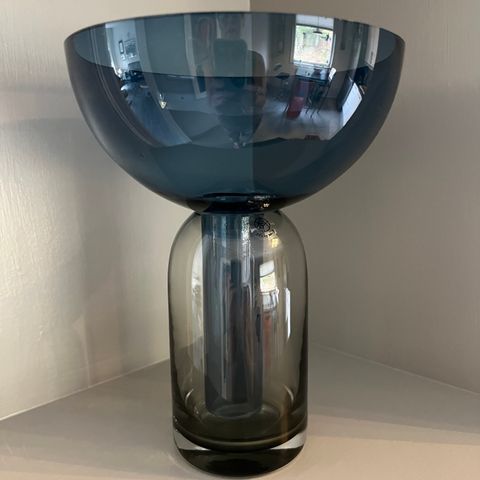 Dekorativ Torus vase, black/navy, håndlaget