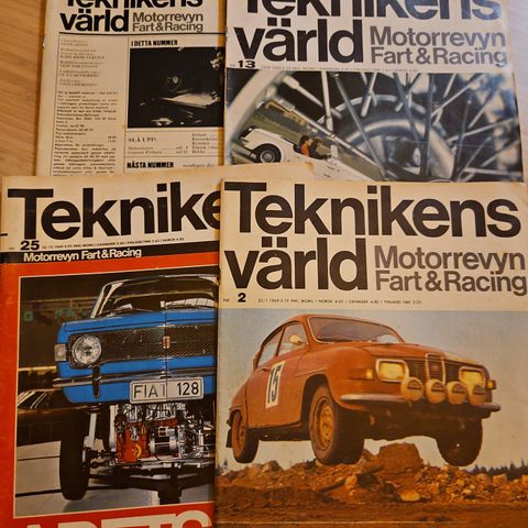 Teknikens värld nr 1, 2, 13 & 25 1969