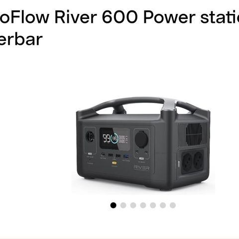 Ecoflow bærbar batteripakke 576 Wh med solcellepanel