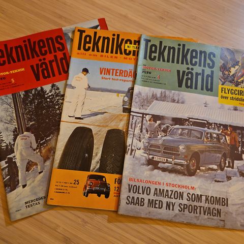 Teknikens värld nr 4, 5 og 25 1962