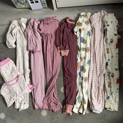 Pyjamas bomull og ull til jente 86-98
