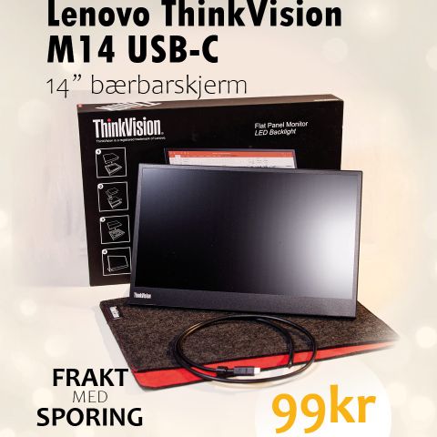 Lenovo ThinkVision M14 1080p60 USB-C 14.0"