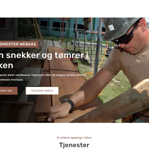 Ny nettside for tømrer / snekker firma - BILLIG