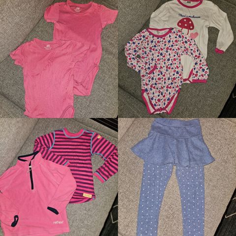 Klespakke jente str 86, 92, Reima, reflex, ull, fleece, foret regndress + mer